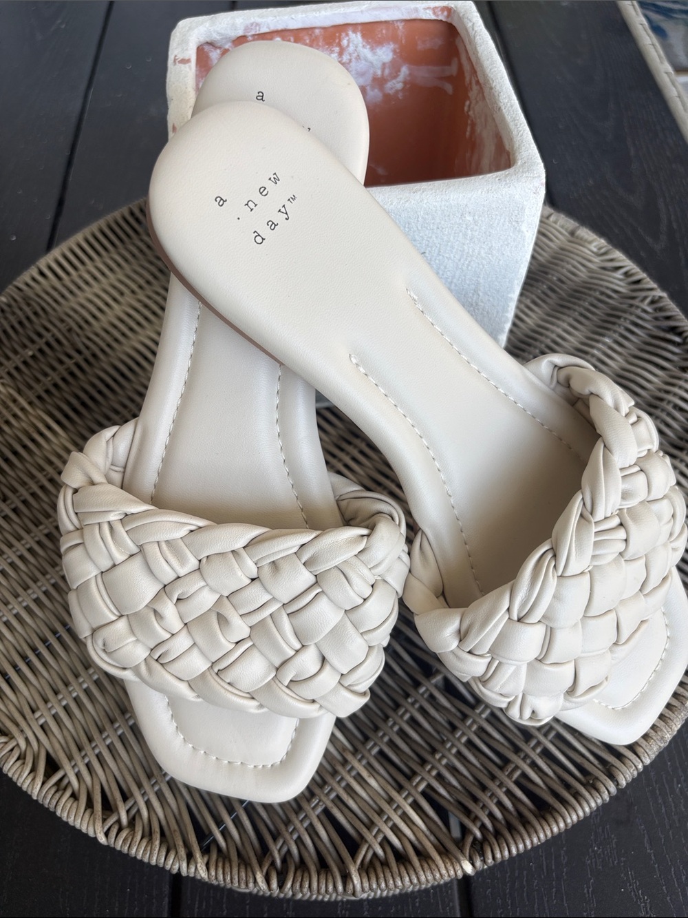 NEW!
A New Day Braided Slide Sandals - Off-White